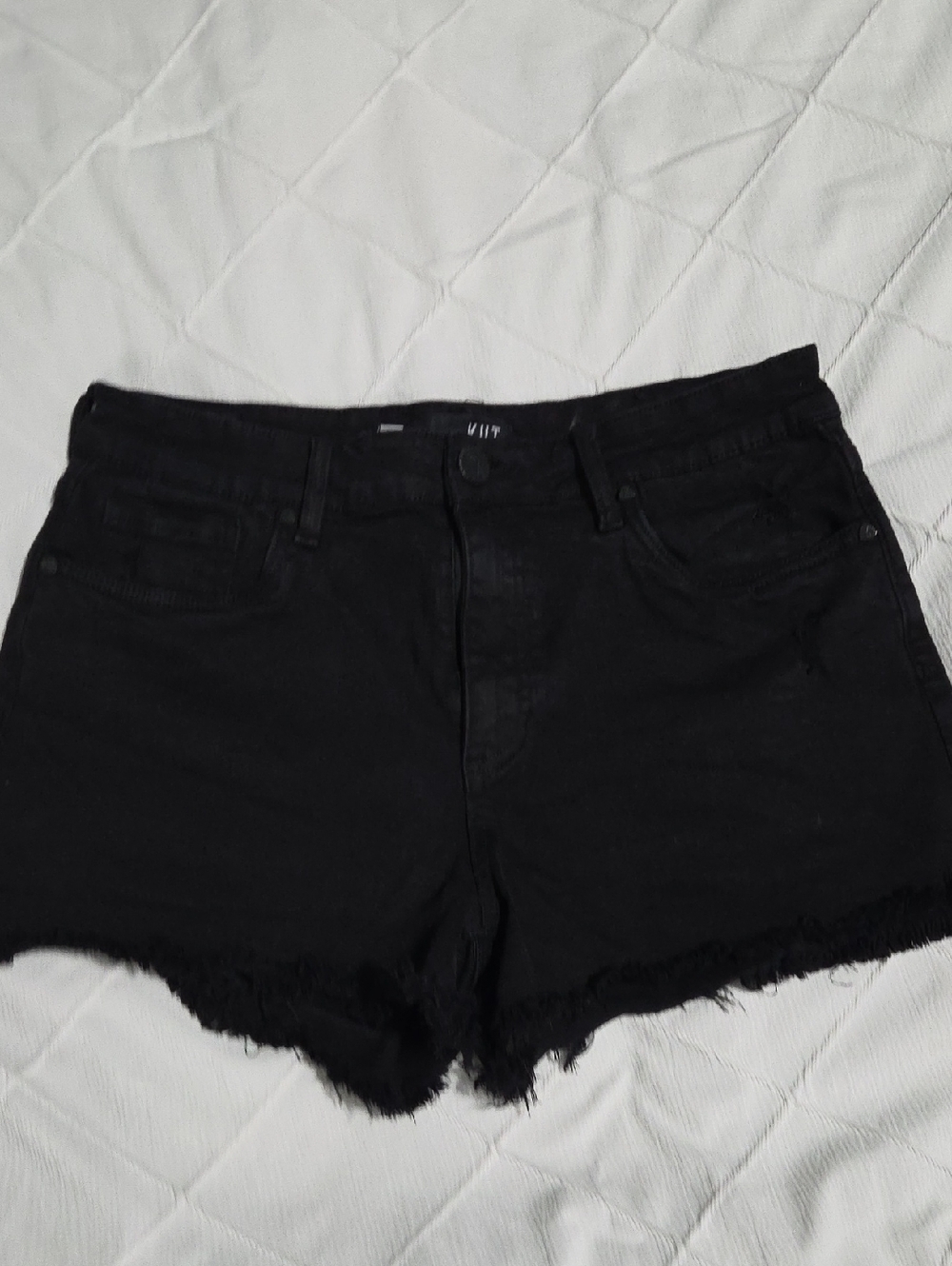 Kut from the Kloth Black Frayed Hem Denim Shorts Sz 10